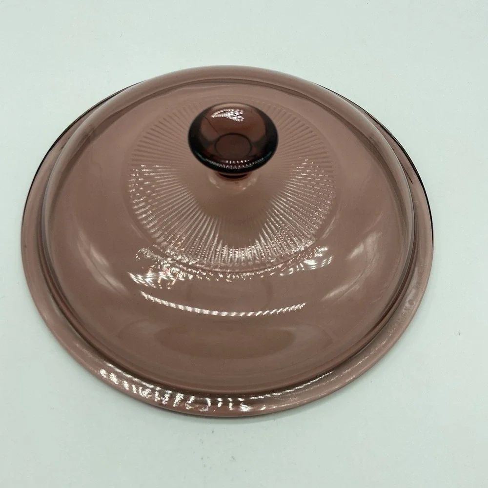 Pyrex Visions Cranberry Replacement Lid V-1.5-C Ribbed 7.25